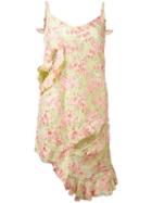 Marques'almeida - Floral Lace Ruffle Dress - Women - Cotton/polyester/polyamide-8 - S, Green, Cotton/polyester/polyamide-8