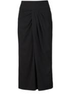 Alexandre Plokhov Twisted Front Skirt, Women's, Size: 40, Black, Cotton/virgin Wool
