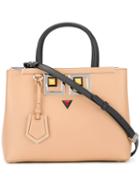 Fendi Square Eyes Tote, Women's, Nude/neutrals, Calf Leather