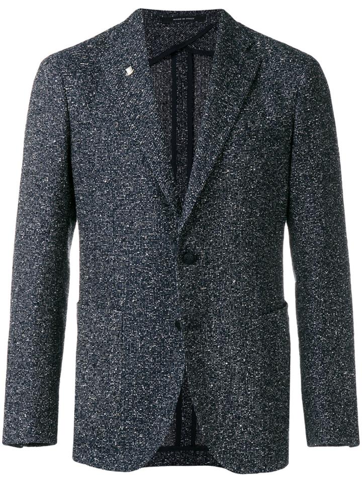Tagliatore Knit Detail Blazer - Blue