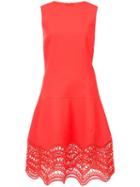 Oscar De La Renta Drop-waist Scalloped-hem Dress - Yellow