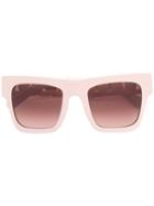 Stella Mccartney Chain-trimmed Square Sunglasses, Women's, Size: 51, Nude/neutrals, Acetate/metal