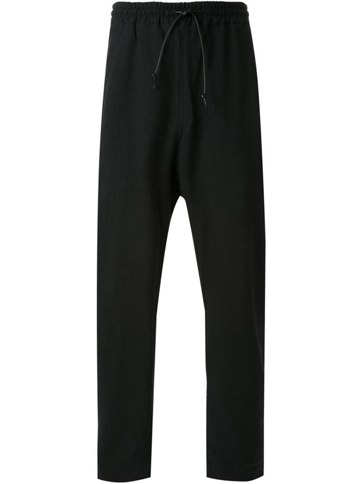 Isabel Benenato Drop-crotch Trousers, Men's, Size: Small, Black, Cotton/linen/flax/wool