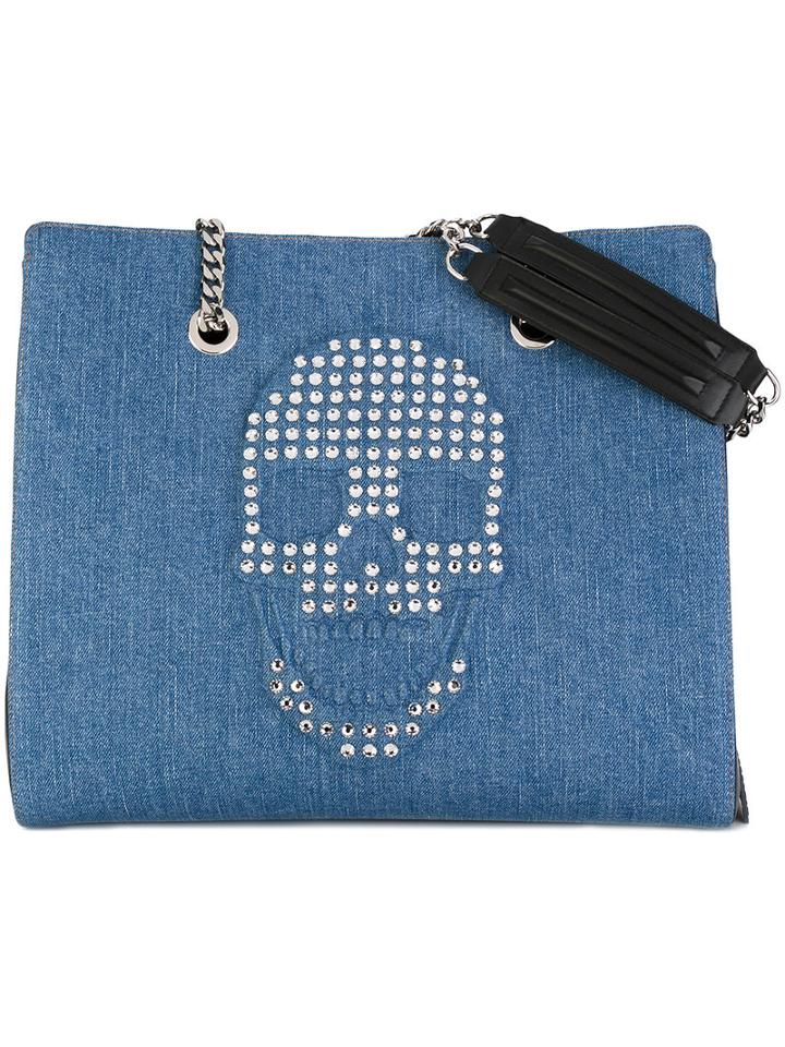 Philipp Plein - Brooklyn Tote - Women - Cotton/leather/polyamide - One Size, Blue, Cotton/leather/polyamide