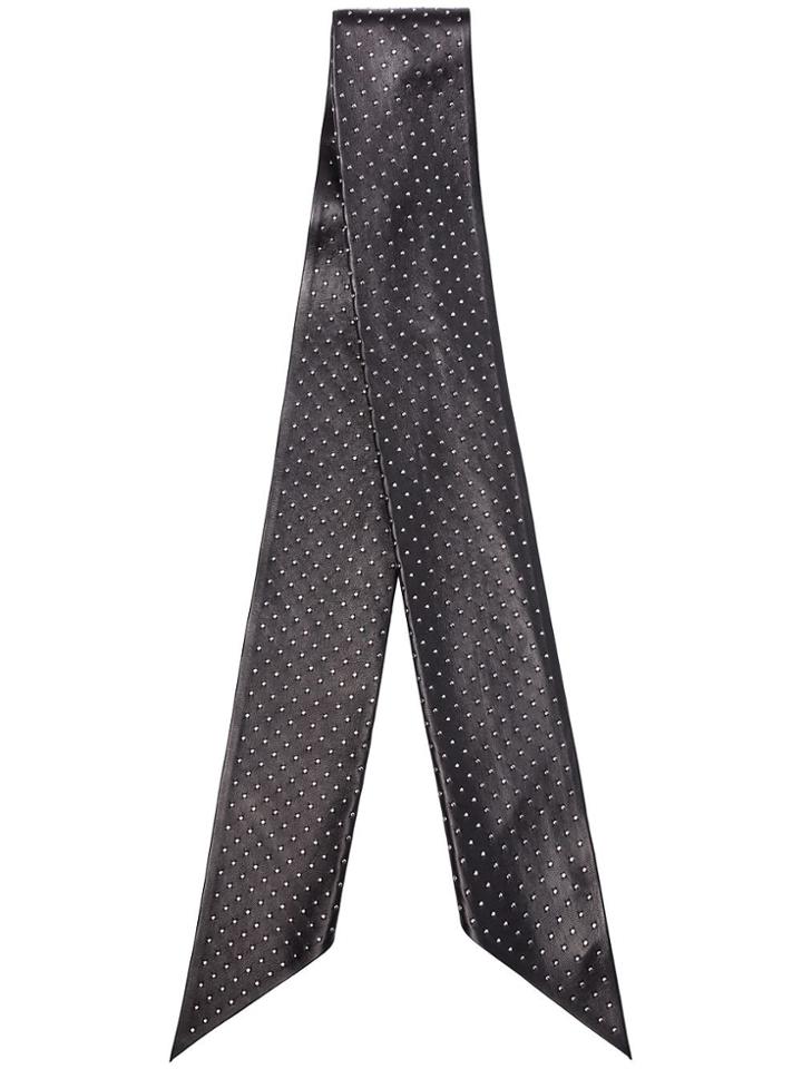 Saint Laurent Studded Leather Scarf - Black