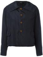 Comme Des Garçons Comme Des Garçons - Collared Crop Jacket - Women - Polyester - S, Women's, Blue, Polyester