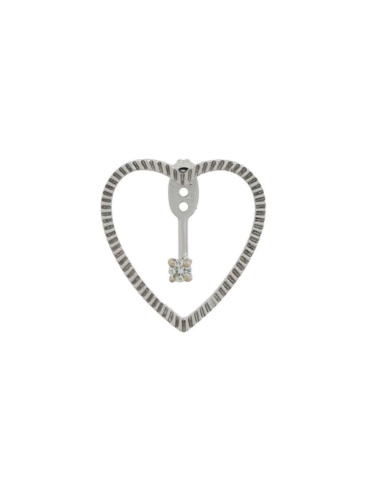 Yvonne Léon 18kt Gold And Diamond Heart Earrings - Silver