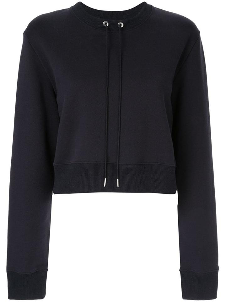 Dion Lee Cropped Logo Sweatshirt - Black