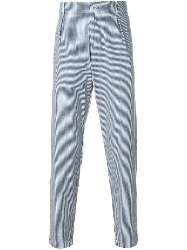 A.p.c. Donnie Striped Straight-leg Trousers - Blue