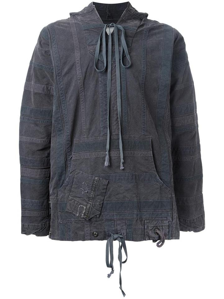 Greg Lauren 'tent' Hoodie, Men's, Size: 3, Grey, Cotton