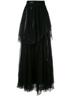 Brunello Cucinelli - Long Draped Skirt - Women - Silk - 42, Black, Silk