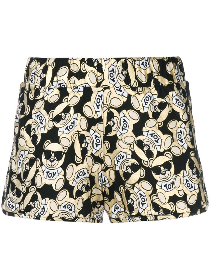 Moschino Toy Bear Foil Shorts - Black