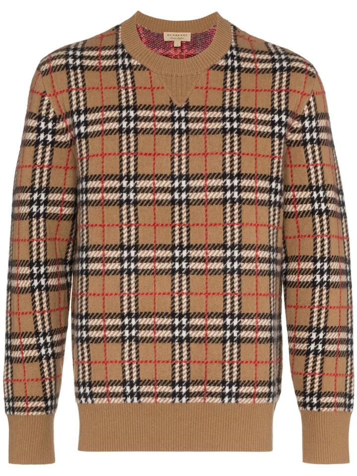 Burberry House Check Crew Neck Jumper - Neutrals