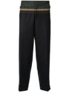 Kolor Contrasting Panelled Tapered Trousers - Black