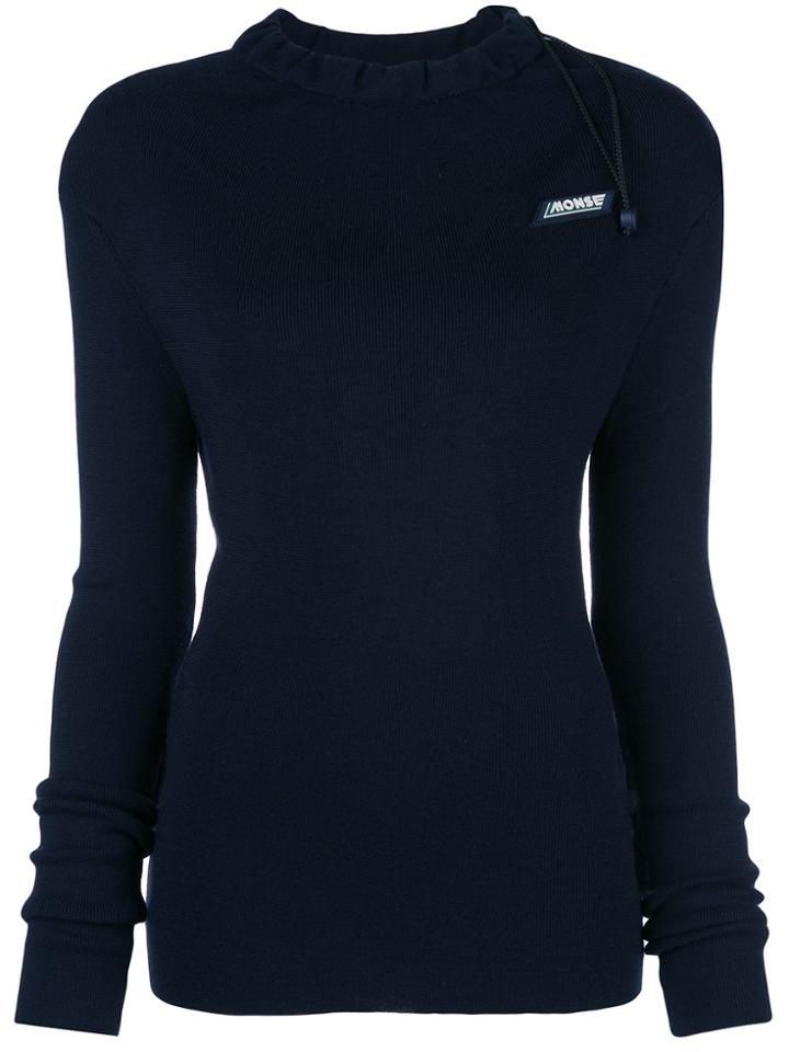 Monse Logo Drawstring Fitted Sweater - Blue