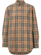Burberry Button-down Collar Vintage Check Cotton Shirt - Brown
