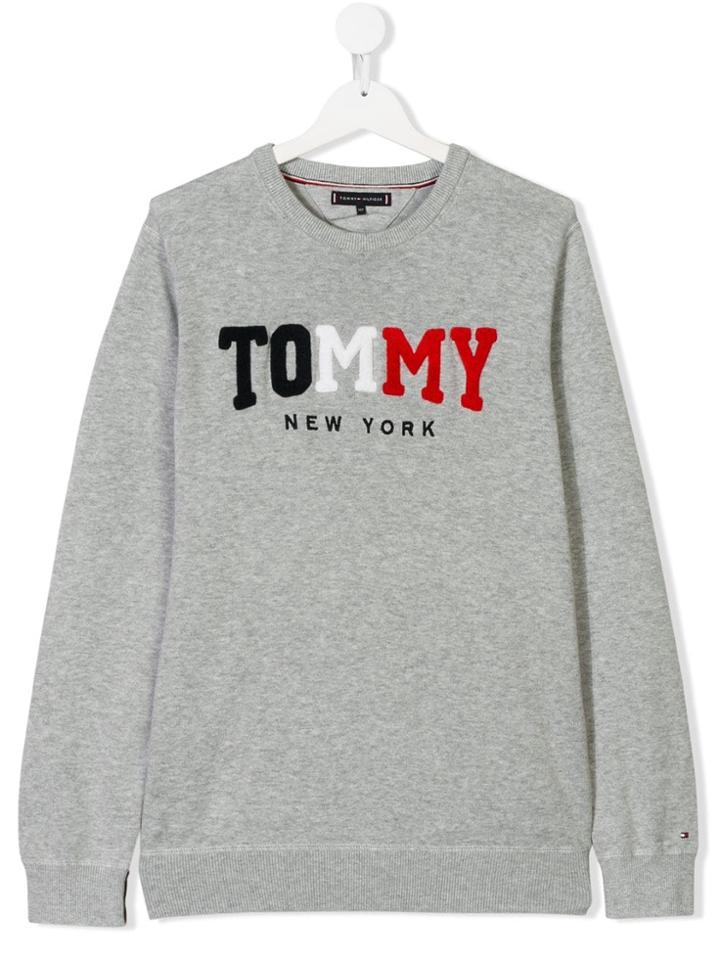 Tommy Hilfiger Junior Teen Logo Patch Sweatshirt - Grey