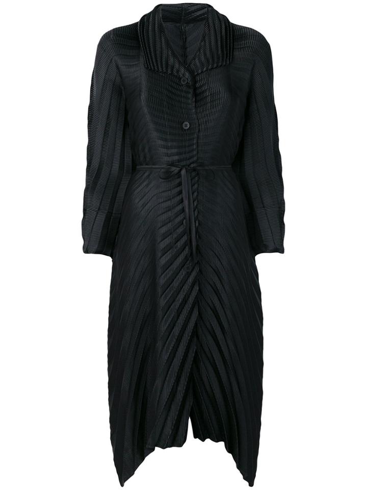 Issey Miyake Texture Stitched Coat - Black