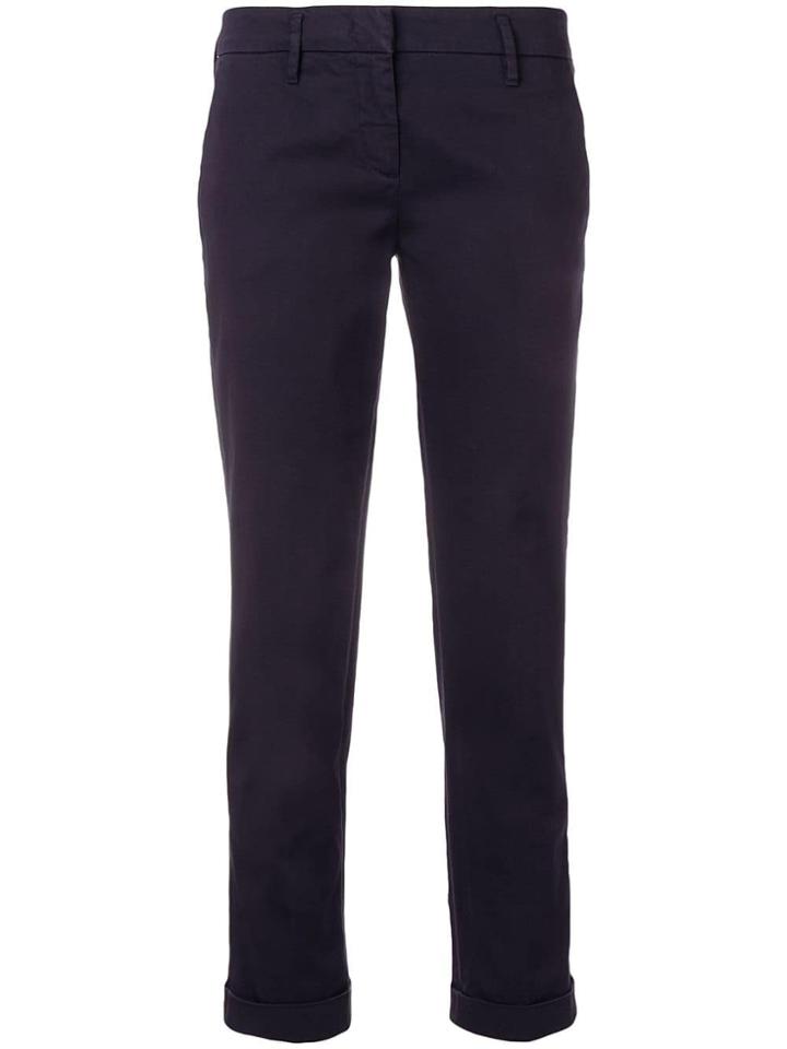 Aspesi Cropped Slim Fit Chinos - Blue