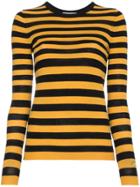 Bella Freud Striped Wool Cashmere-blend Sweater - Black