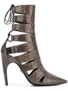 Versace Pointed Studded Boots - Multicolour