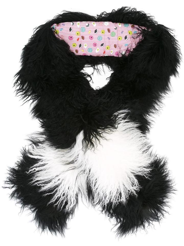 Charlotte Simone Fur Scarf, Women's, Black, Lambs Wool