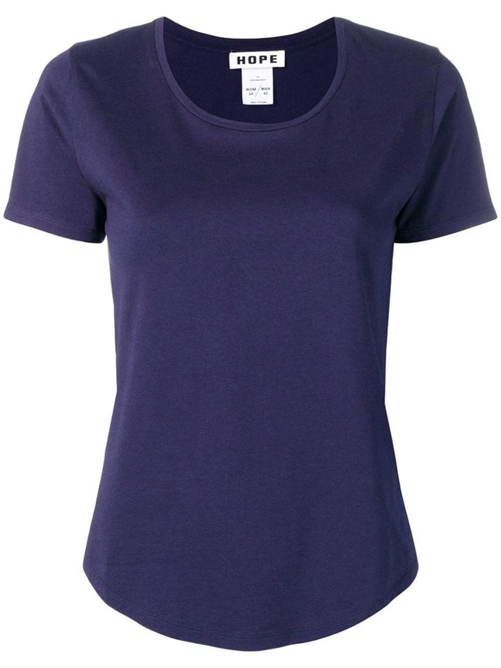 Hope Curved Hem T-shirt - Blue