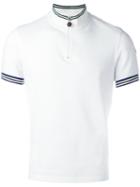 Moncler Half Zip Polo Shirt, Size: Xxl, White, Cotton