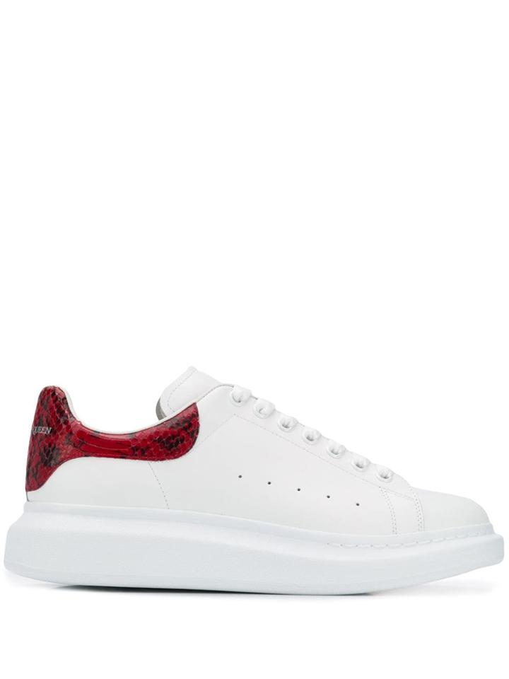 Alexander Mcqueen Oversized Snake-embossed Sneakers - 9093 White Red