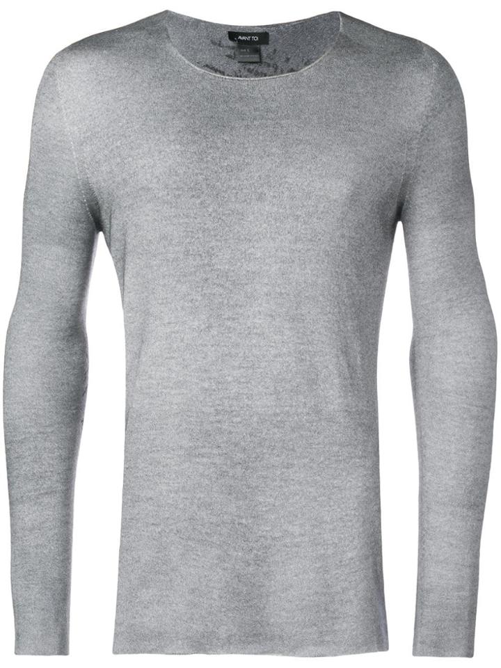 Avant Toi Scribble Print Sweater - Grey