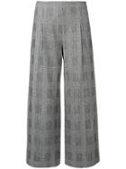 Chalayan Cropped Checked Trousers - Black