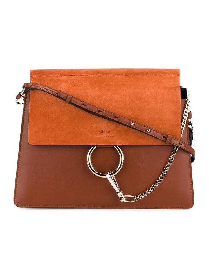 Chloé 'faye' Shoulder Bag, Women's, Brown, Calf Leather/suede