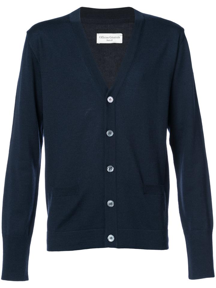 Officine Generale V-neck Cardigan - Blue