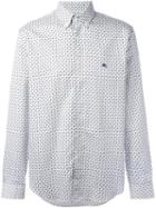 Etro Paisley Print Shirt, Men's, Size: 38, White, Cotton