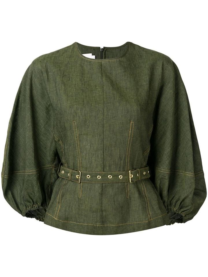 Marques'almeida Panelled Buckle Fastened Blouse - Green