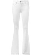 J Brand Flared Trousers, Women's, Size: 4, White, Cotton/polyester/spandex/elastane