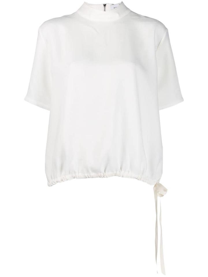 Mira Mikati Puffball Zip Detail Top - White