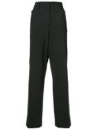Prada Vintage High-waisted Cropped Trousers - Grey