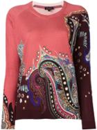 Etro Abstract Print Pullover, Women's, Size: 46, Pink/purple, Silk/cashmere