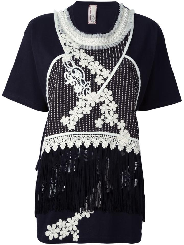 Antonio Marras Embroidered Fringed Top