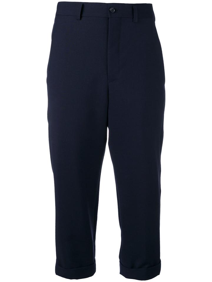 Comme Des Garçons - Slim Three-quarter Length Trousers - Women - Cupro/mohair/wool - S, Women's, Blue, Cupro/mohair/wool