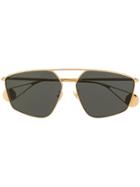 Gucci Eyewear Reconstructed Aviator Shaped Sunglasses - Gold
