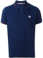Moncler Piped Collar Polo Shirt, Men's, Size: Xxl, Blue, Cotton