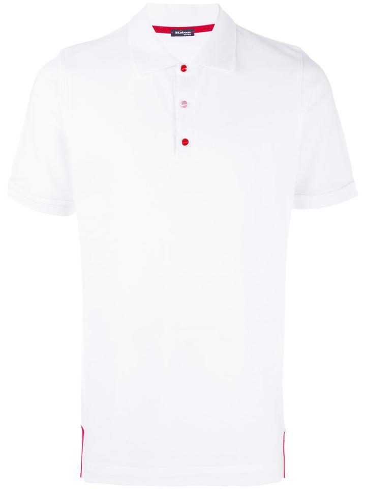 Kiton - Contrast Buttons Polo Shirt - Men - Cotton - Xl, White, Cotton