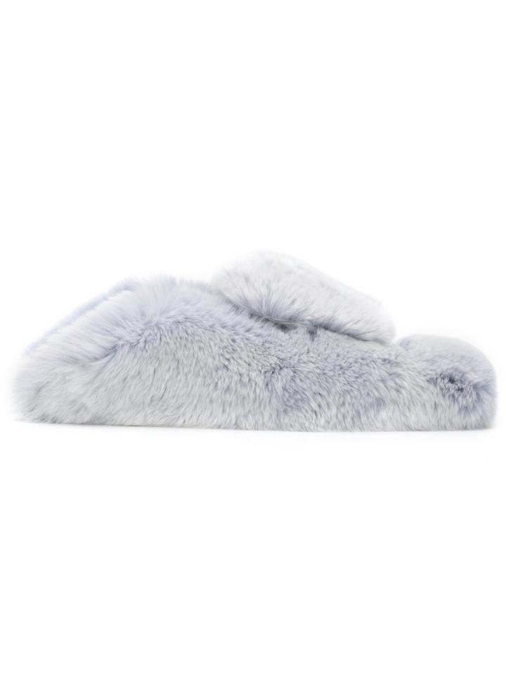 Sergio Rossi Furry Slippers - Blue