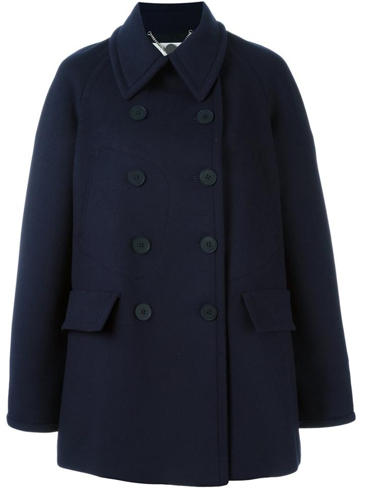 Stella Mccartney Pocket Detail Peacoat, Women's, Size: 40, Blue, Cotton/polyamide/viscose/wool