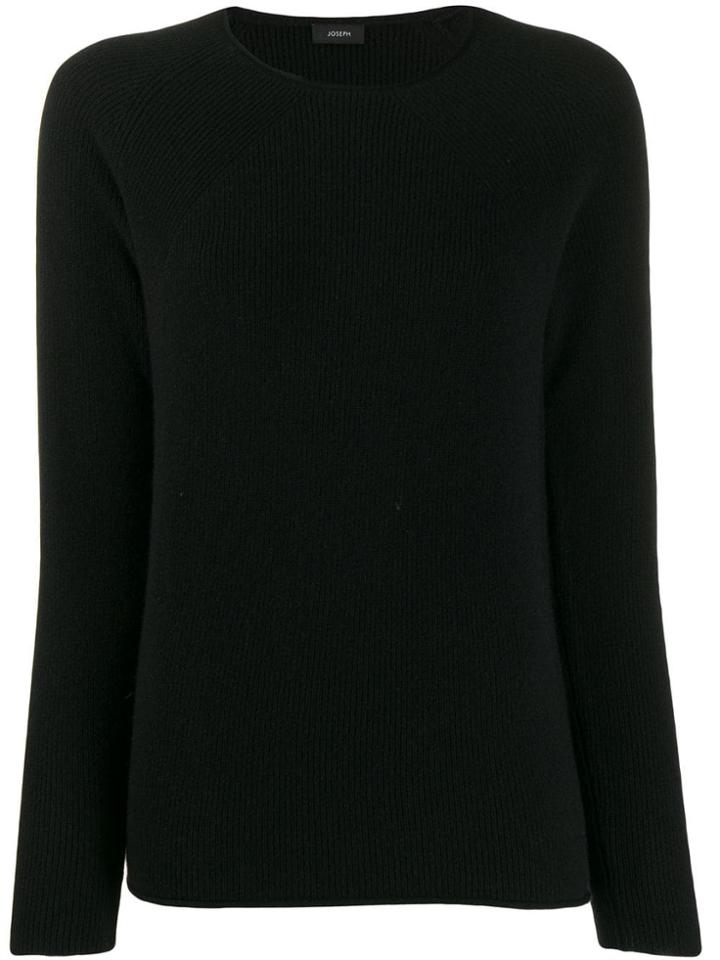 Joseph Round Neck Knit Top - Black