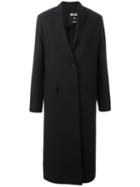 Msgm Buttoned Coat, Women's, Size: 46, Black, Polyester/spandex/elastane/viscose