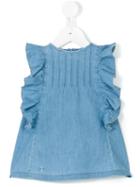 Le Bebé Enfant - Ruffled Denim Dress - Kids - Cotton - 9 Mth, Blue