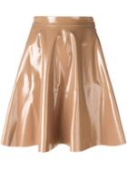 Msgm Vinyl Effect Full Skirt, Women's, Size: 42, Nude/neutrals, Polyester/polyurethane